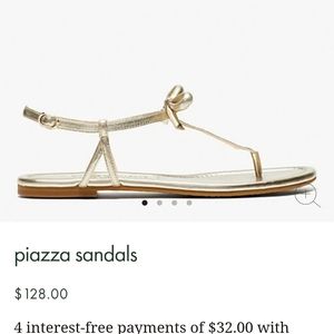 Kate Spade Piazza gold bow sandals.